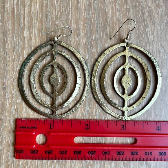Vintage Metallic Statement Earrings - Picture 2 of 2